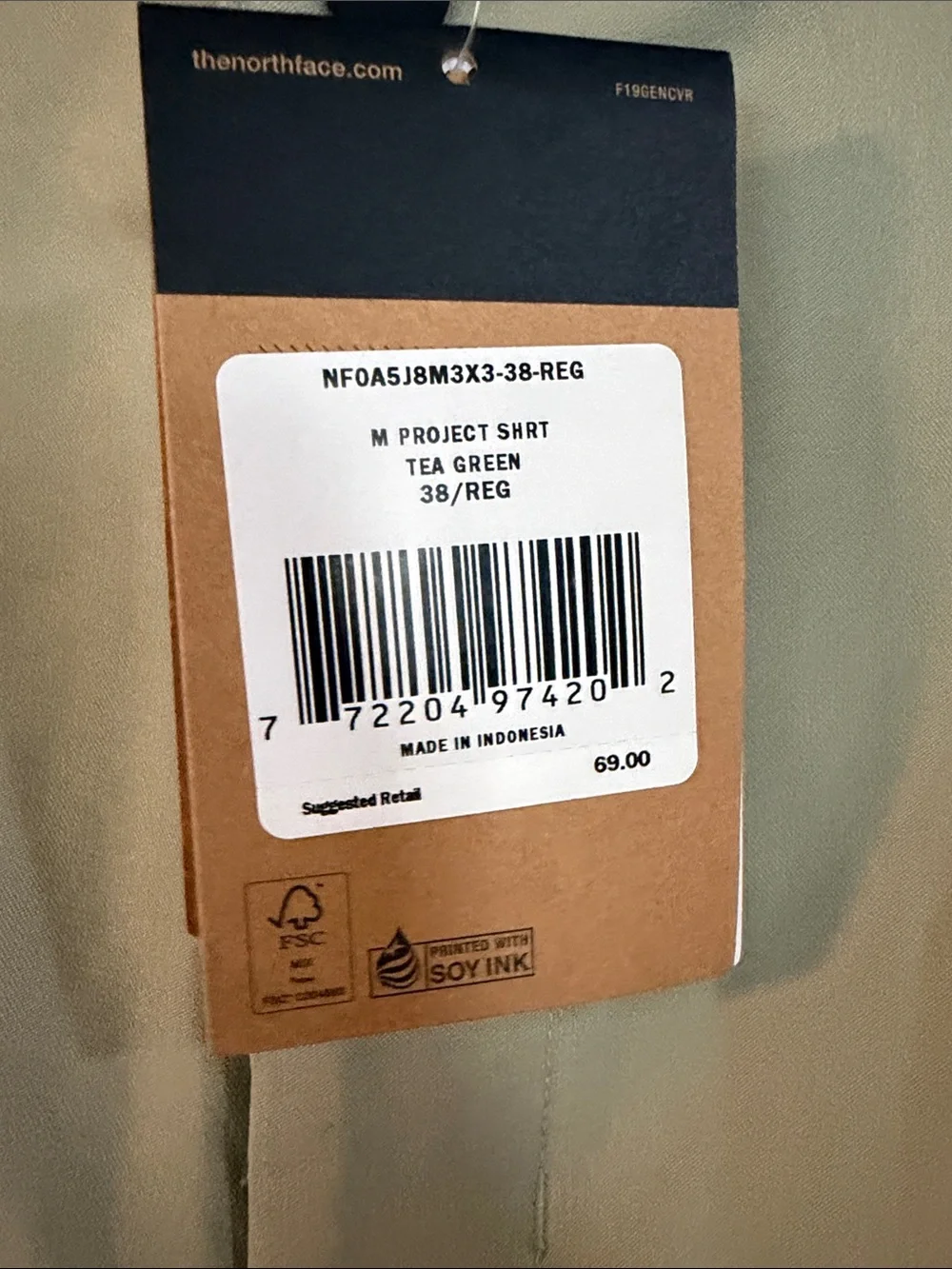 The North Face Men's Light green Flat Front Shorts